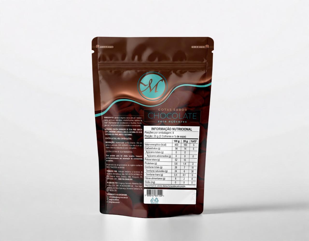 Gotas Sabor Chocolate - Zero Açúcar - Imagem 3
